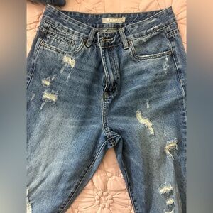 Tractr Distressed Denim Straight Leg Jeans